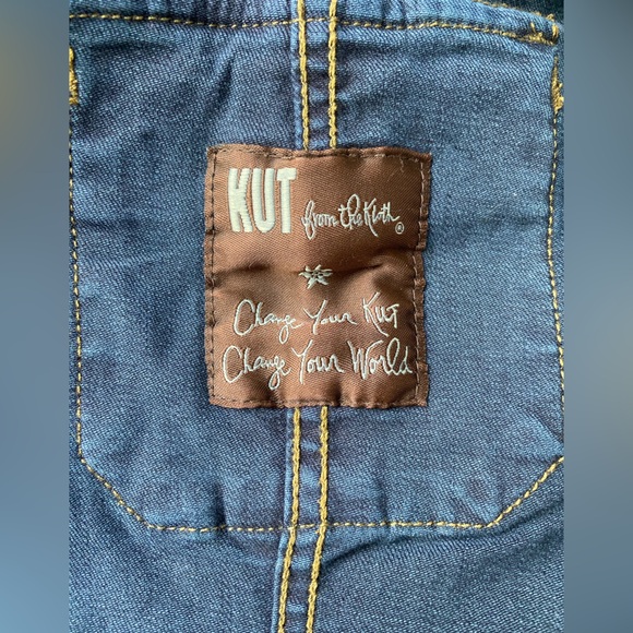 Kut from the Kloth Amelia Jacket Dark Wash Denim Jacket Size Large EUC - Picture 7 of 11